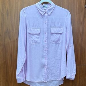 Express Women's Light Pink Purple Button Down Shirt